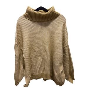 NWT Old Navy Yellow White Turtle Neck Knitted Sweater Womens Size 3x